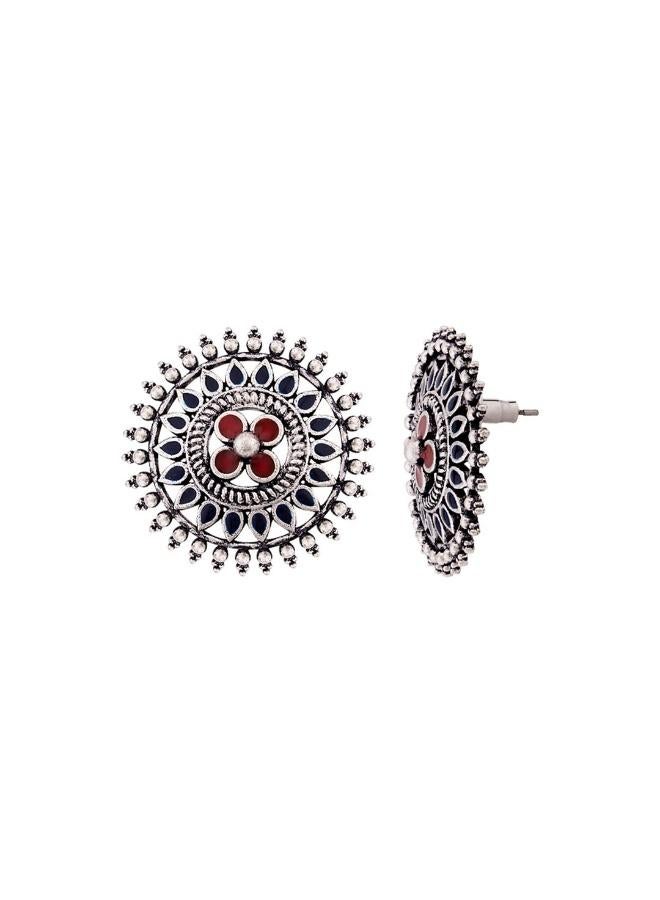 VOYLLA Mandala Floral Stud Earrings - Image 3