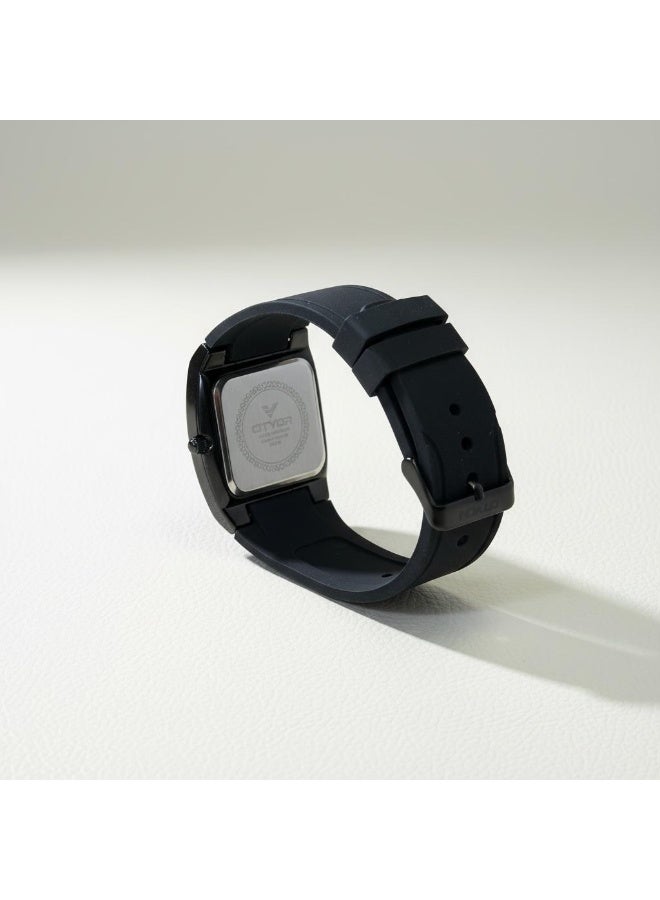 CITVOR Regal Classic CT3588 Men’s Quartz Watch Black Silicone Strap Square Dial with Day & Date Display – Luxury Casual Wristwatch - Image 4