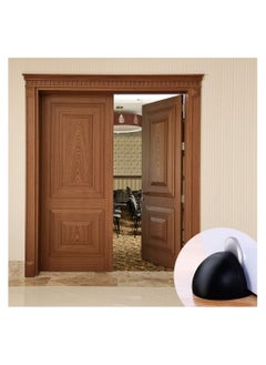 Y&D Magnetic Door Stops Floor Mounted, Strong Self Adhesive Stopper Stainless Steel Holder Soft Close Magnet Heavy Duty Black Rubber (2 Pack)  - Image 5
