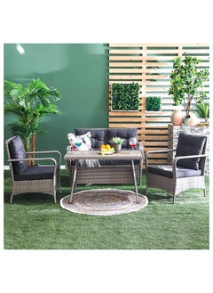 DANUBE HOME Rosa 4-Seater Outdoor Sofa Set Metal Frame Modern Garden Furniture Grey  - Image 1
