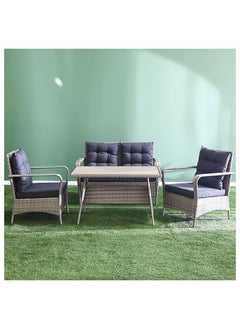 DANUBE HOME Rosa 4-Seater Outdoor Sofa Set Metal Frame Modern Garden Furniture Grey  - Image 3