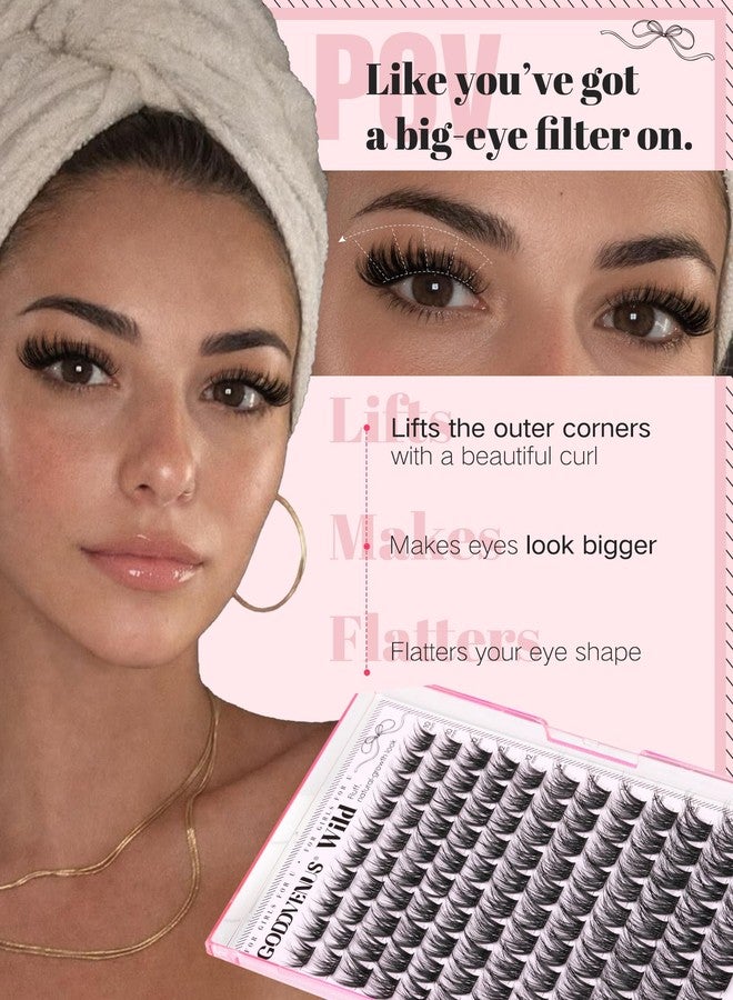 Goddvenus Fluffy Eye Lash Clusters Wispy Eyelash Clusters, D Curl Cluster Eyelash Extensions Natural Individual Lashes 120pcs, 10-16mm False Eyelashes for DIY Lash Extensions - Image 2