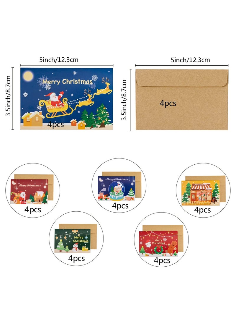 The BZ Company The BZ Company - (Pack of 24) Christmas Greeting Cards - 24 Christmas Cards with 24 Envelopes - Christmas Tree Decorations Merry Xmas Cards for Christmas Decoration School Party Invitation  - Image 3