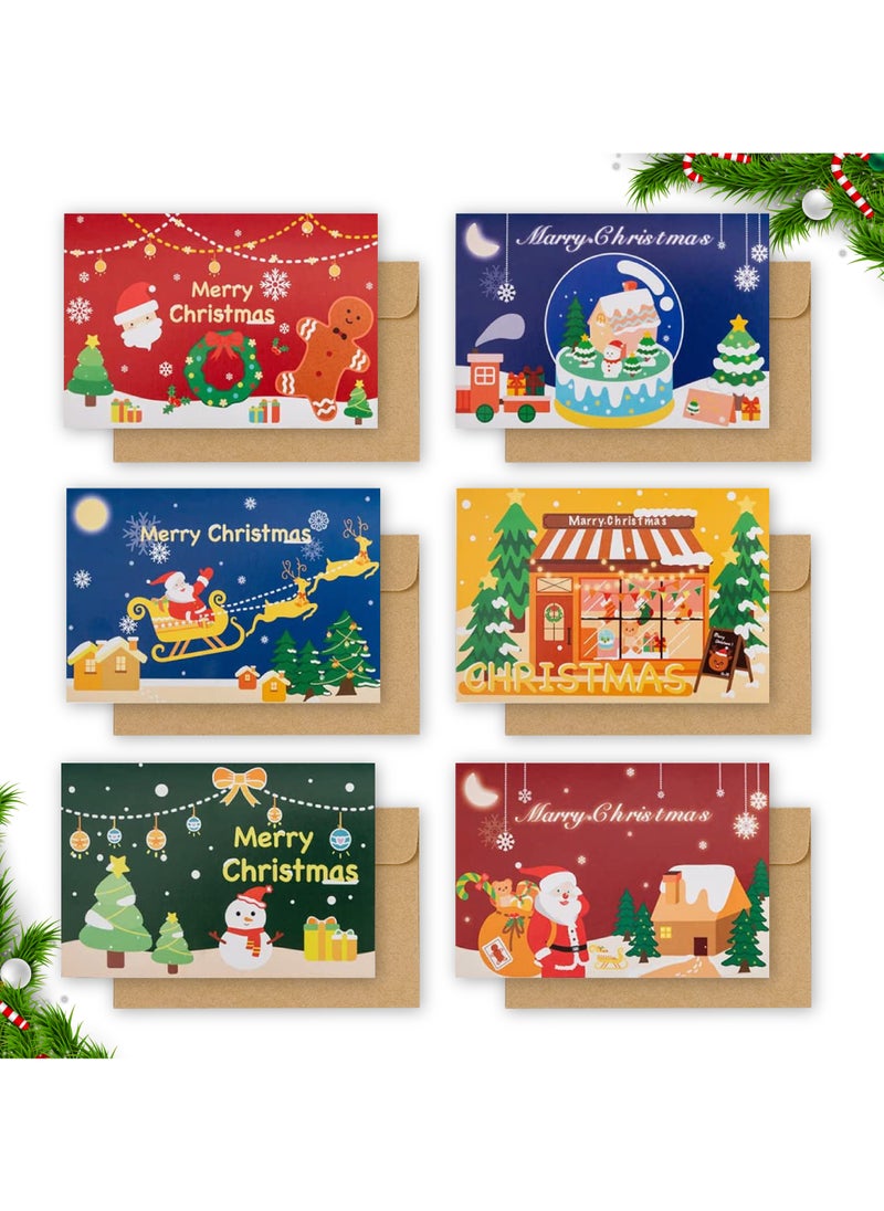 The BZ Company The BZ Company - (Pack of 24) Christmas Greeting Cards - 24 Christmas Cards with 24 Envelopes - Christmas Tree Decorations Merry Xmas Cards for Christmas Decoration School Party Invitation  - Image 1