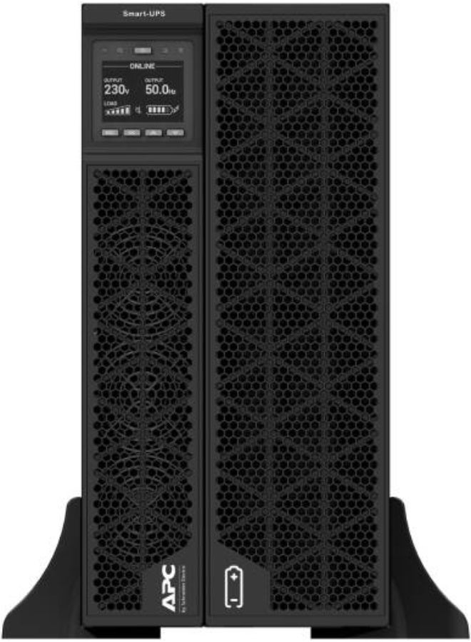 APC RT 8kVA Smart UPS, 230V Input Voltage, Rack Mounted With Kit, Lead Acid Battery Type, 2x IEC C13+1x IEC C19+ Outlets, C19 Connection, 239W Charger Power, 1 Extended Runtime, Black