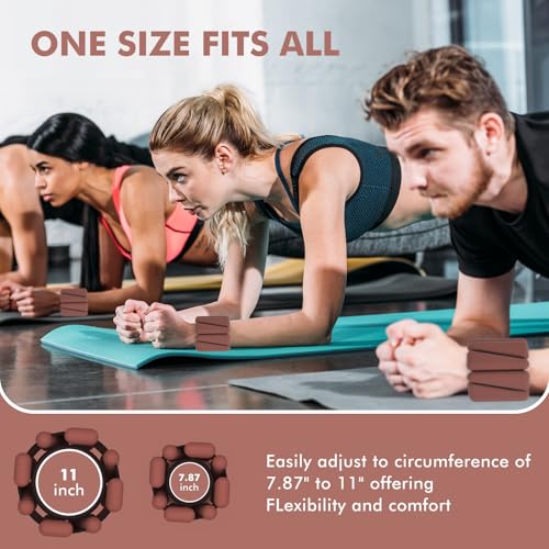 WUSOPU Wrist Weights, Ankle Weights for Women Men, Adjustable Wrist Weighted Bracelet for Home Gym Workout, Running, Yoga, Exercise, Strength Training, Set of 2 (1LB Each)-Dark Brown - Image 5