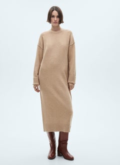 MANGO Knitted Dress With Ribbed Finishes  - Image 1