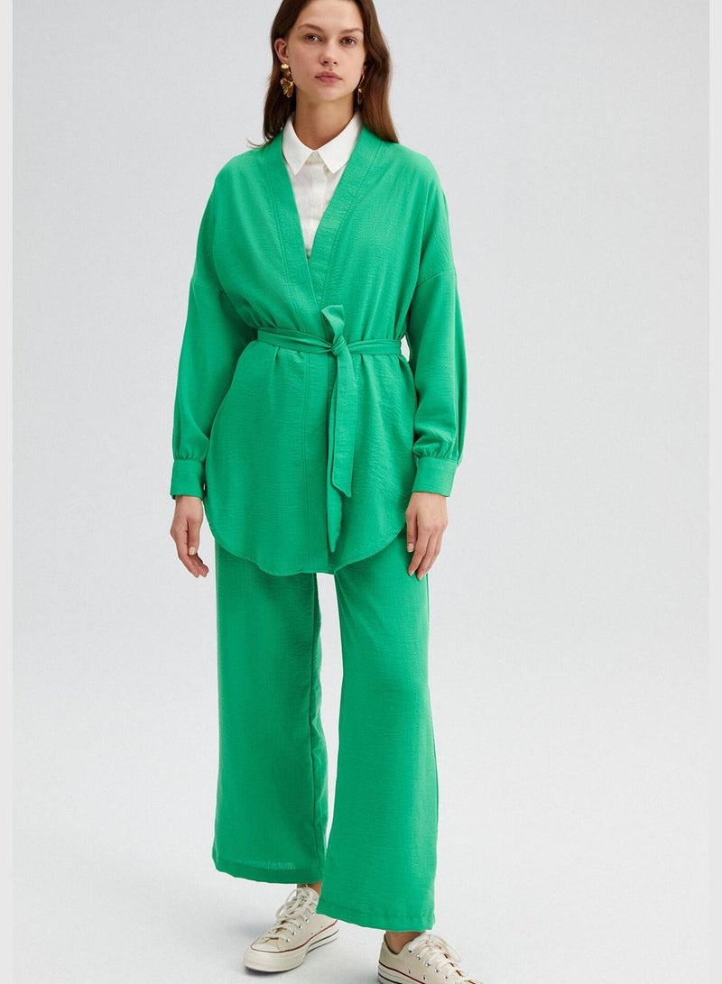 Touche طقم كيمونو بمظهر الكتان - Image 1