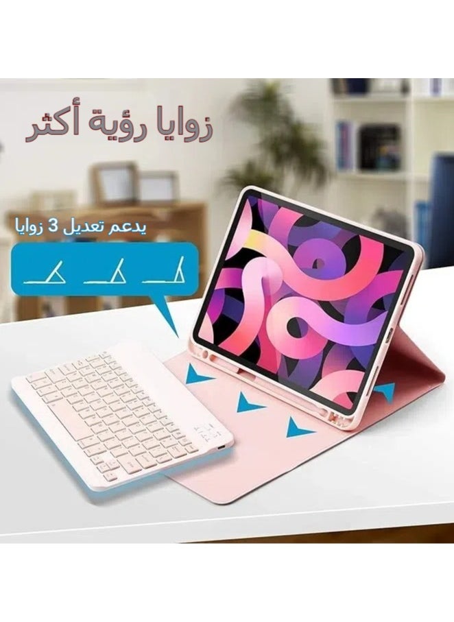 جنرال غلاف لوحة مفاتيح مع مكان لفأرة وقلم الحماية متوافق مع آيباد 10.2 بوصة / آيباد الجيل الثامن / آيباد الجيل السابع، مع غلاف فوليو ذكي رفيع قابل للفصل.  - Image 3