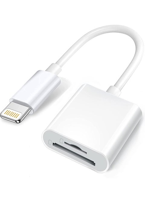 SD Card Reader for iPhone/iPad, Micro SD Card Reader with Dual Slots Compatible with iPhone