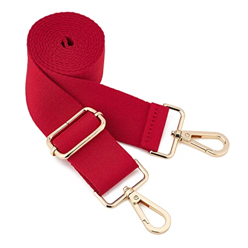 ZOOEASS Wide Shoulder Strap (Solid),Adjustable Replacement Belt Crossbody Canvas Bag Handbag (Red) - Image 1