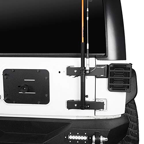 Hooke Road JK Tailgate Hinge Mounted Single Flag & Antenna Holder Kit Compatible with Jeep Wrangler JK & Unlimited 2007-2018 - Image 3