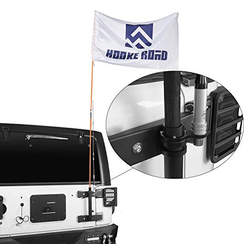 Hooke Road JK Tailgate Hinge Mounted Single Flag & Antenna Holder Kit Compatible with Jeep Wrangler JK & Unlimited 2007-2018 - Image 2