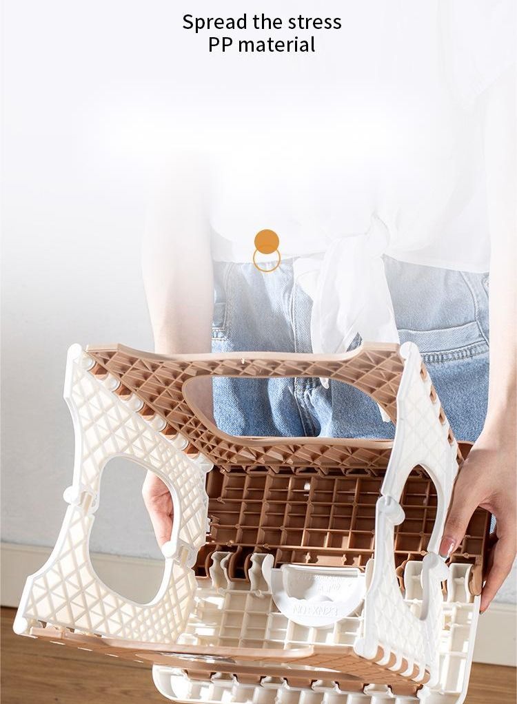 Portable Home Outdoor Folding Stool, Gray - Image 2