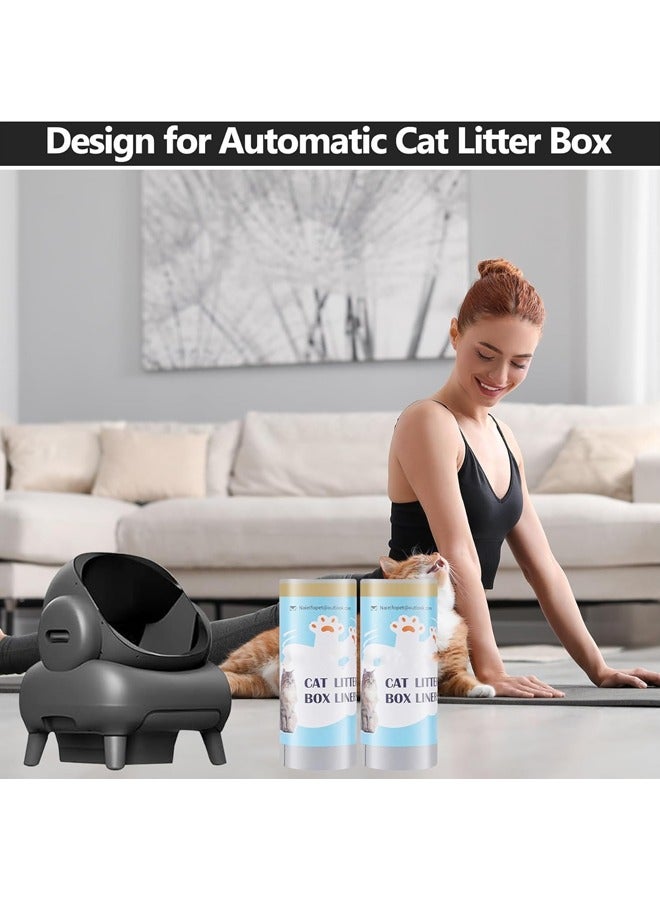L&E 80 Count Cat Litter Box Liner Bags,Fits Most Automatic Litter Boxes,Open-Top Self Cleaning Cat Litter Box,10 Unit 1 Roll Super Thick Replaced Waste Bags,27"x13",Receptacles Bags - Image 2
