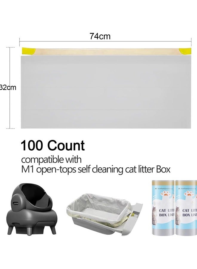 L&E 80 Count Cat Litter Box Liner Bags,Fits Most Automatic Litter Boxes,Open-Top Self Cleaning Cat Litter Box,10 Unit 1 Roll Super Thick Replaced Waste Bags,27"x13",Receptacles Bags - Image 3