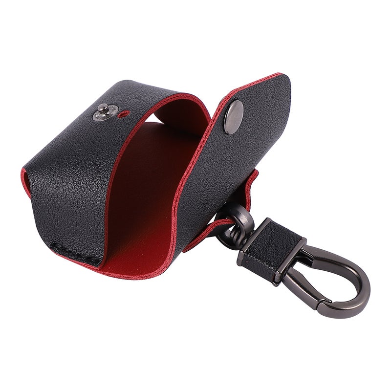 Luxury Leather Bag for Earphone Case Cover with Keychain for Earphone Charging Box Cases Closure Protective Cover Carrying Pouch Pocket Compatible 3 (Black) - Image 5