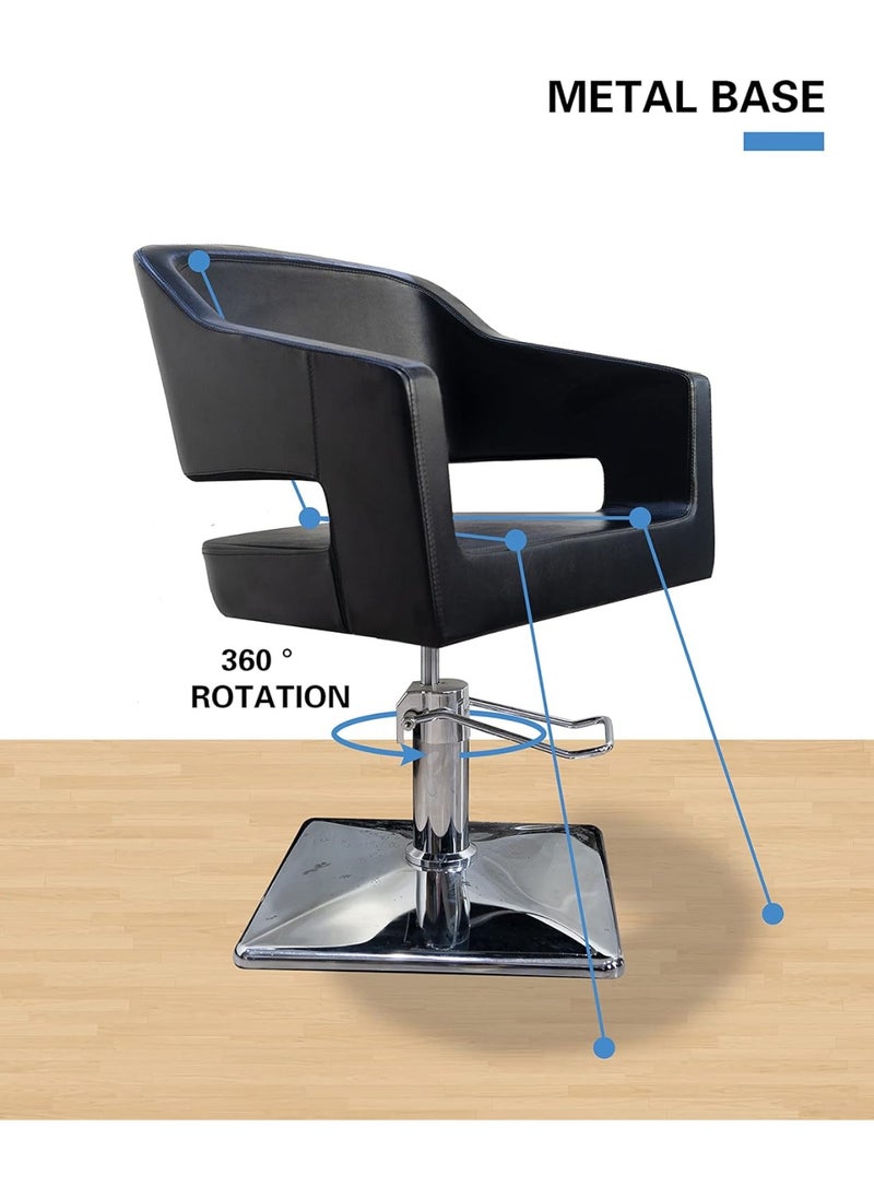 Meishida MEISHIDA Vintage Salon Chair: 360-Degree Hydraulic Rolling Barber Chair, Ideal for Barbershops, Hair Salons, and Spa Use  - Image 3