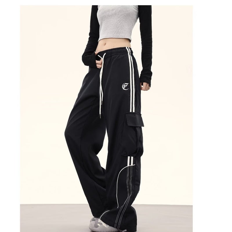 American Sports Hip-Hop Loose Straight Wide Leg Paratroopers Hip-Hop Multi-Pocket Overalls Trendy Casual for Boys and Girls - Image 1