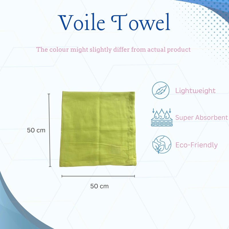 Pride Apparel Voile TowelFace Towel Kitchen Towel Handkercheif Multipurpose Towel 50 cm 50 cm Radium Combo Pack of 12 - Image 3