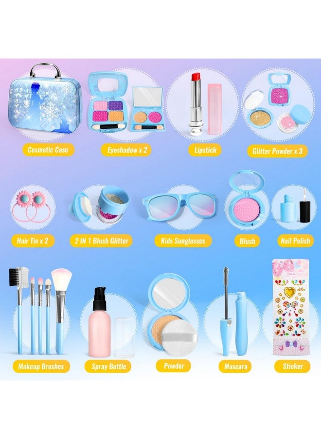 إنوتشير مجموعة مكياج INNOCHEER للأطفال الصغار، مكياج وهمي للفتيات الصغيرات، مجموعة مكياج Frozen للبنات، هدايا عيد ميلاد وعيد ميلاد الأميرة، ألعاب للبنات الصغيرات من سن 3 و4 و5 و6 و7 و8 سنوات (ليس مكياجًا حقيقيًا) - Image 5