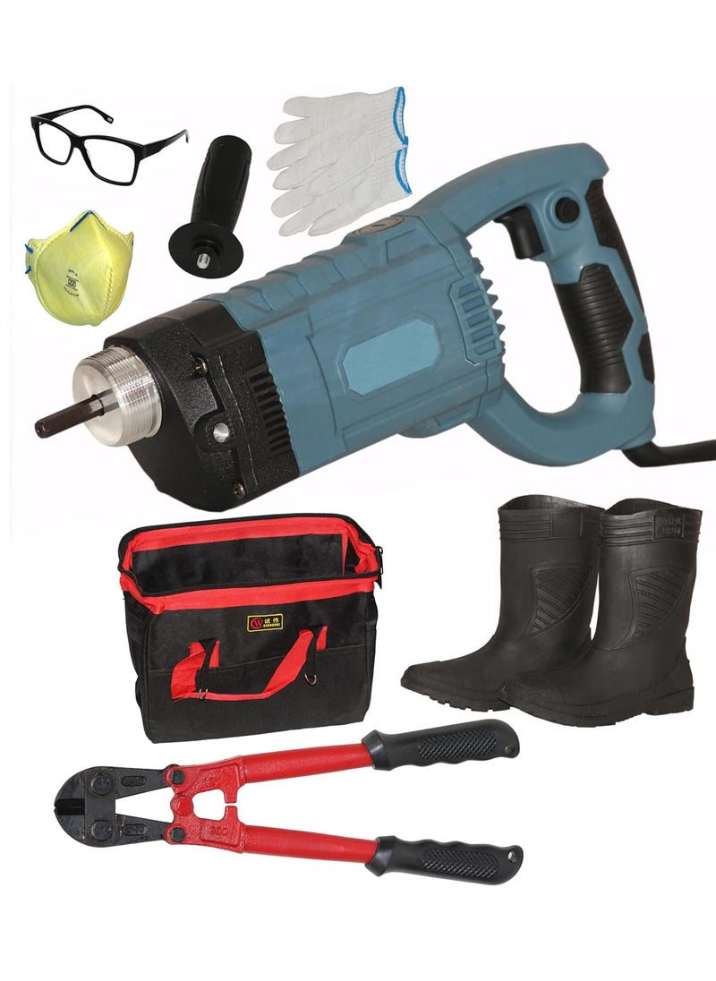 Digital Craft - Digital Craft Handheld Concrete Vibrator Electric Vibrating Tool Without SHAFT ROD for Various Concrete Construction Vibrator Machine 2000WTool Bag12Inch Bolt Cutter - Image 1
