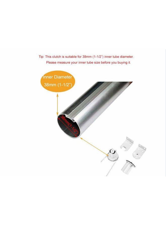 Luanxu Roller Blind Repair Kit, Complete with 38mm Roller Blind Mechanism, Roller Blind Chain and Metal Bracket, Metal Core Clutch, Long Lifespan, Heavy Duty - Image 4