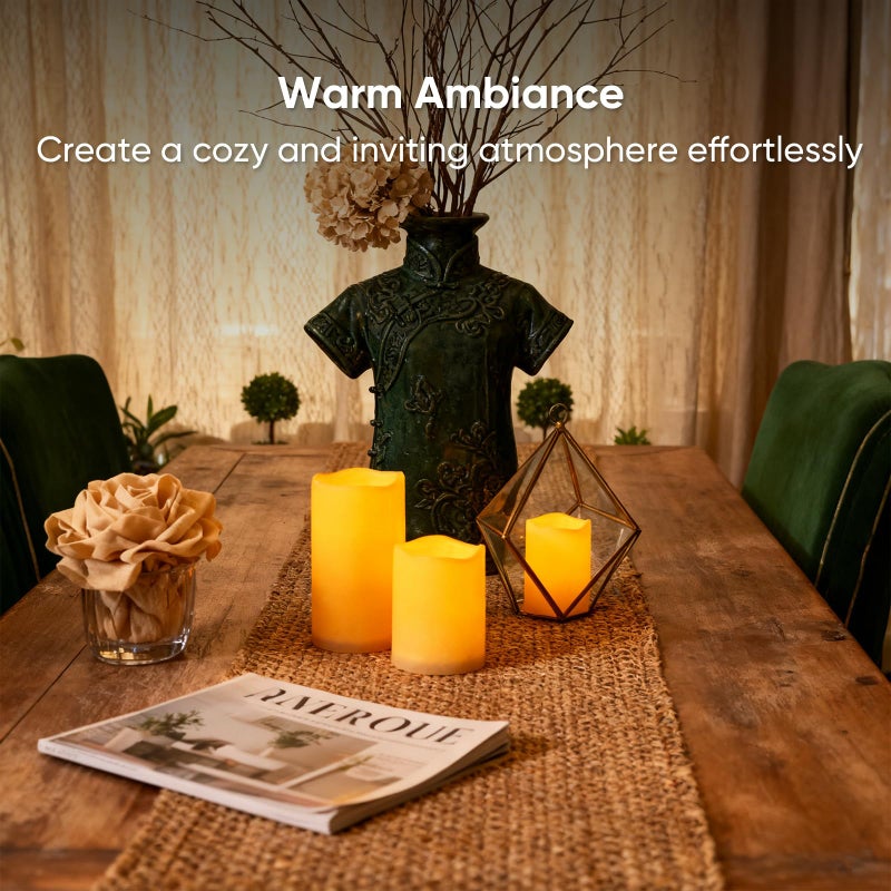 5plots 3" X 5" Outdoor Waterproof Candles, Battery Operated Led Flameless Candles with 10-Key Remote & Timer for Indoor Home Lantern Holiday Decor, Set of 2 - Image 4