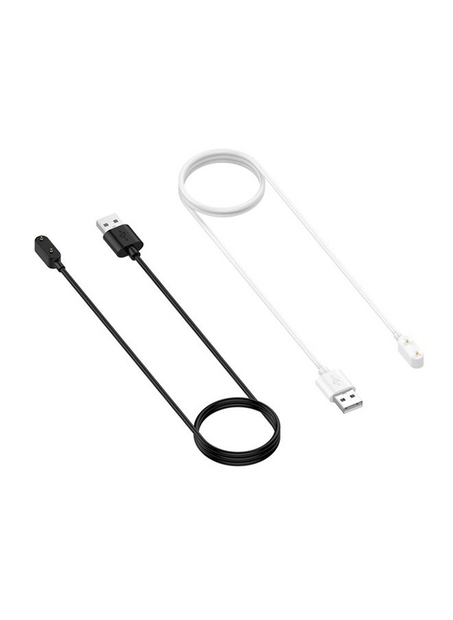 Generic 2-Piece Charging Cable for Huawei Watch Fit / Watch mini / Huawei Band 6 / Huawei Band 7 / HONOR Band 6 / Honor Watch ES Black/White  - Image 1