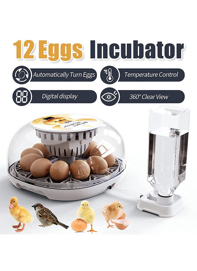 Generic - 12 Egg Automatic Egg Incubator Digital Hatching Eggs with Fully Automatic Turner, Poultry Hatching Machine with Humidity Control for Chicken Quail Duck Goose Pigeon Birds Eggs - Image 1
