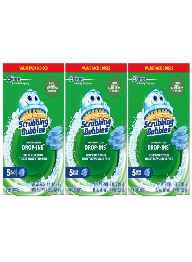 Scrubbing Bubbles Toilet Bowl Tablets, Continuous Clean Toilet Drop In Discs, Each Tablet Provides 4 Weeks of Protection Against Stains and Build Up, 5 Count (Pack of 3) - Image 1