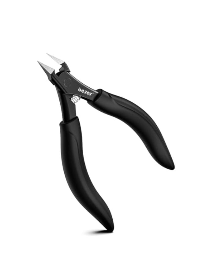 BEZOX Ingrown Toenail Clippers for Seniors Slant Straight Blade Toe Nail Clippers for Thick and Ingrown Nails Soft Grip Long Handle Toenail Scissors for Mani Pedi Nail Care Black - Image 1