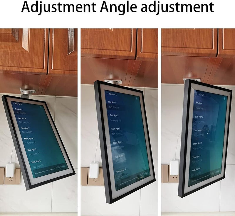 ATOPHK حامل للتثبيت تحت الخزانة، لجهاز Amazon Echo Show 15، يحافظ على Echo بعيدًا عن المنضدة ويدور من جانب إلى آخر، للتثبيت على السقف أو تحت الخزانة باللون الفضي 026-02 - Image 5