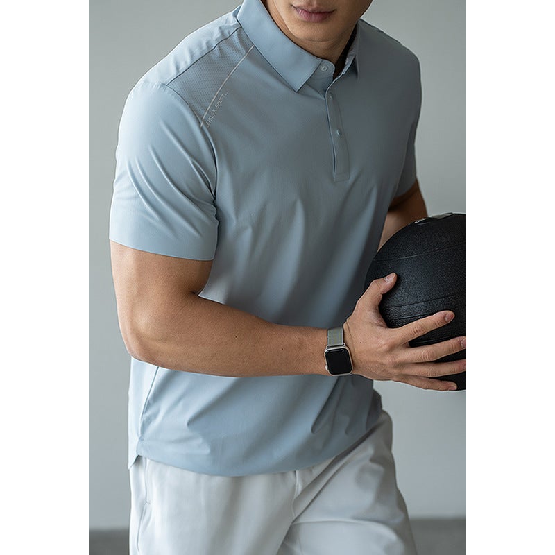 Men's Quick Dry Stand Collar Polo Shirt 7A Antibacterial Business Casual Short Sleeve Top - Image 2