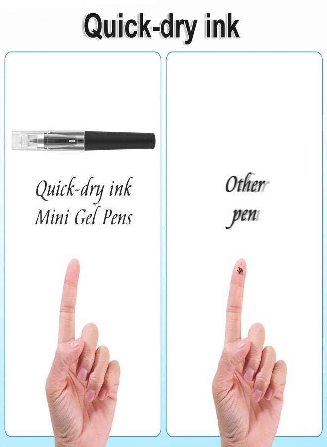 MBAIYO Mini Gel Pens, 10 PCS 0.5mm Black Ink Pocket Pen Bulk, Small Pocket Gel Pen Black Ink 4.16 Inch Short Smooth Writing Pens Quick Dry for Purse Office School Supplies Journaling Notebook Notepad - Image 3