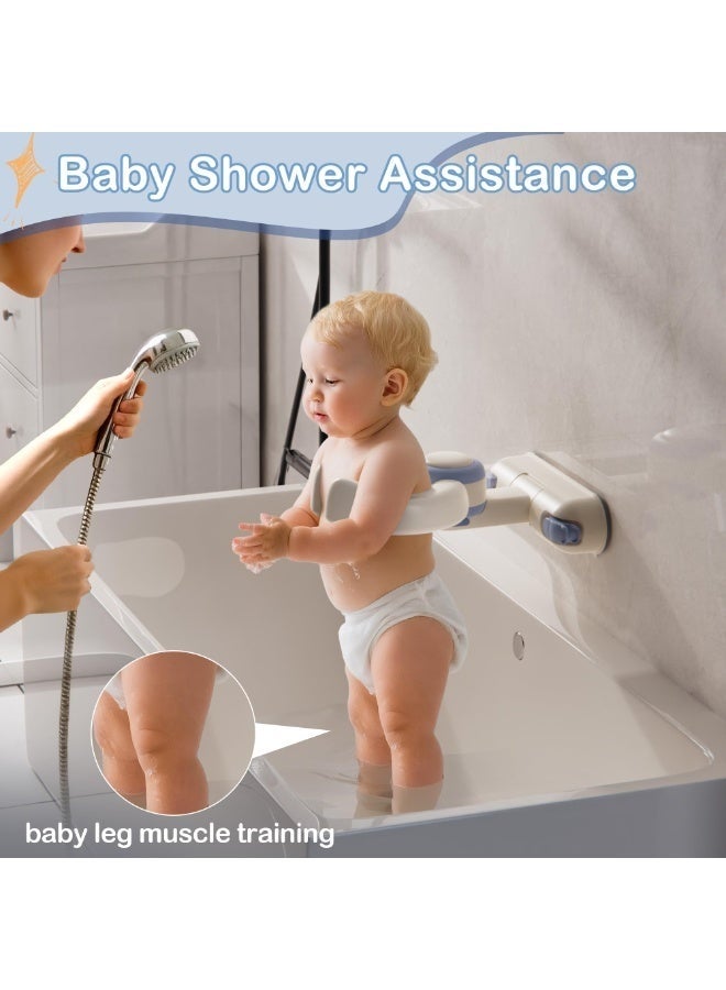 والالا حامل استحمام قابل للتعديل - يُثبّت على الحائط، ويُدعم حوض استحمام قابل للطي للأطفال الصغار من عمر 6 إلى 36 شهرًا | دعامة استحمام مانعة للانزلاق - Image 2