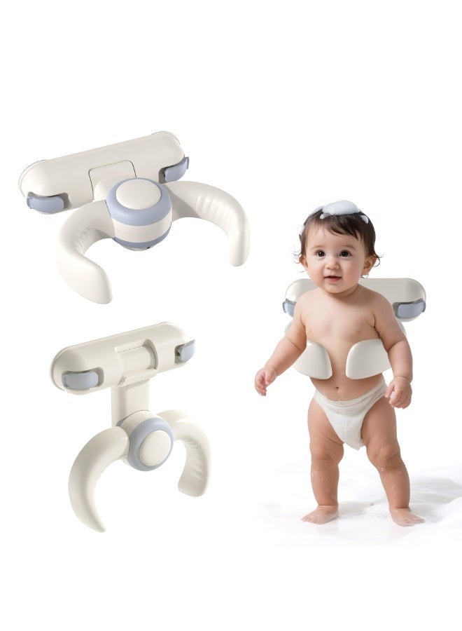 والالا حامل استحمام قابل للتعديل - يُثبّت على الحائط، ويُدعم حوض استحمام قابل للطي للأطفال الصغار من عمر 6 إلى 36 شهرًا | دعامة استحمام مانعة للانزلاق - Image 1