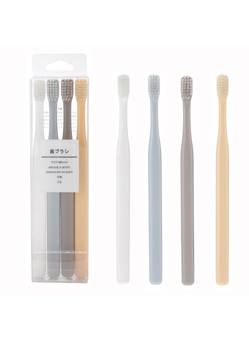 Generic - Soft Bristle Toothbrushes Small Head No Mark 4 Pieces Family Pack Toothbrushes Imported Universal Brand Manual Toothbrushes 4 Pack - Image 1