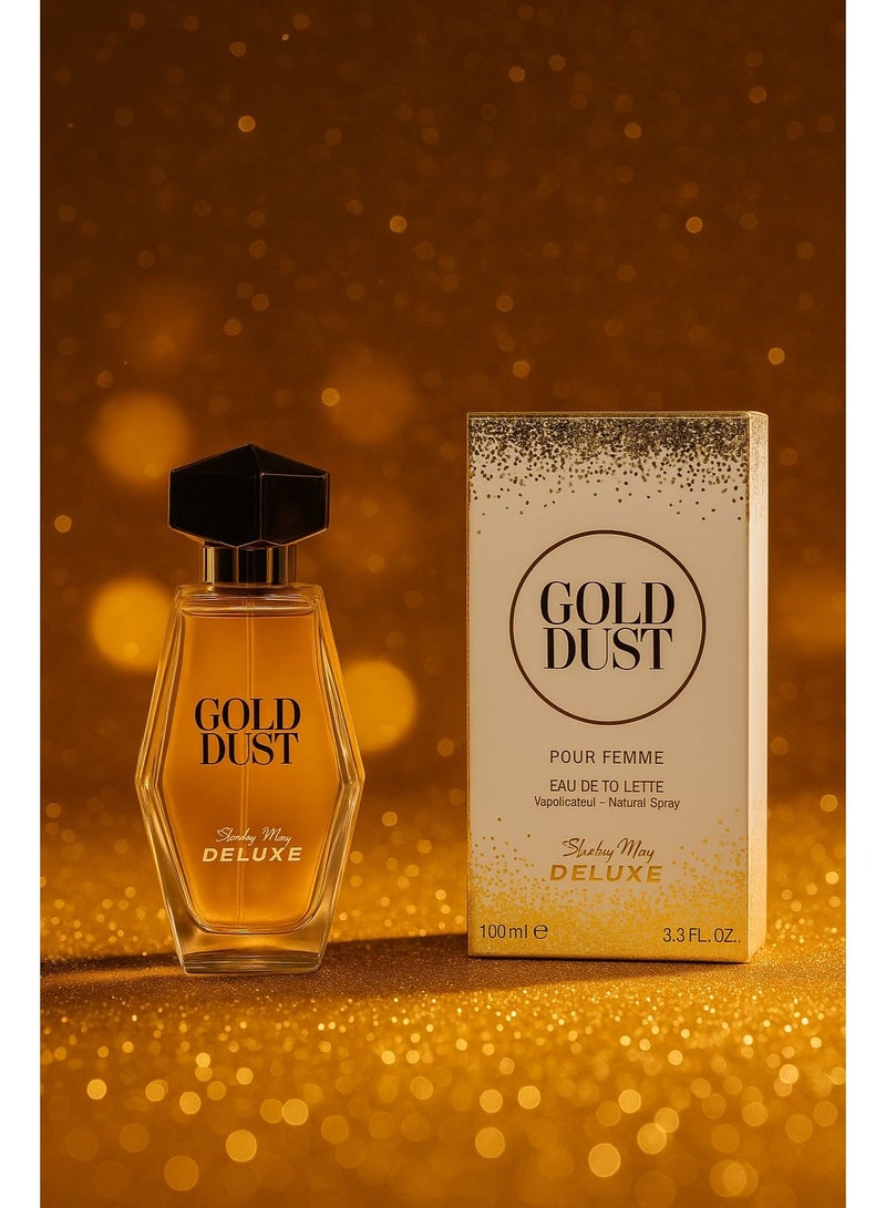 Shirley May Deluxe GOLD DUST Women's Designer EDT Perfume 3.4 oz | Floral Amber Scent - Image 2