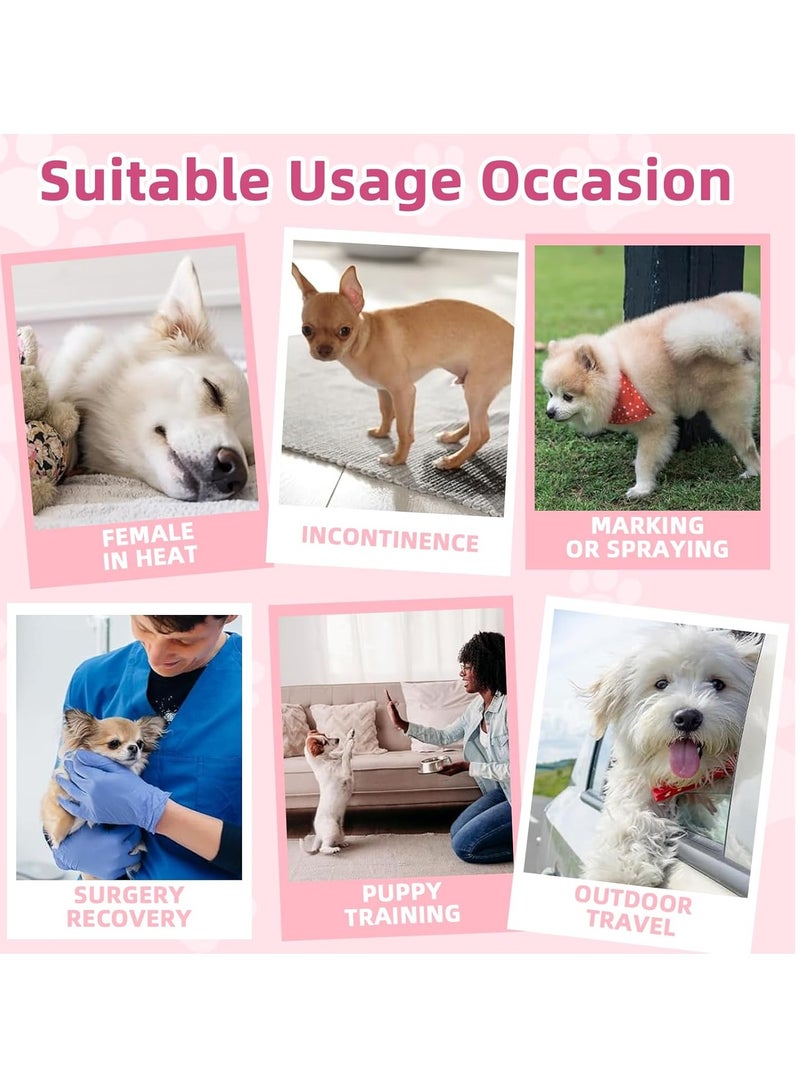 MissTiara Female Dogs Diapers - 20 count Disposable Pet Diapers Super Absorbent Soft Suitable for Female Puppy Cats or Dogs with Leak Protection, Excitable Urination, Incontinence 6-14kg Pink Size L - Image 4