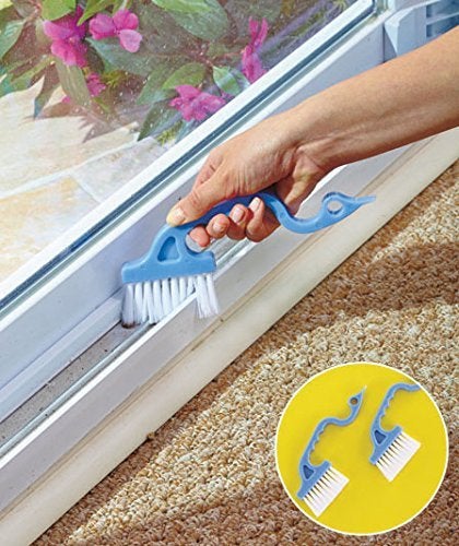 Rienar 2pcs Hand-held Groove Gap Cleaning Tools Door Window Track Kitchen Cleaning Brushes (Sky Blue) - Image 2