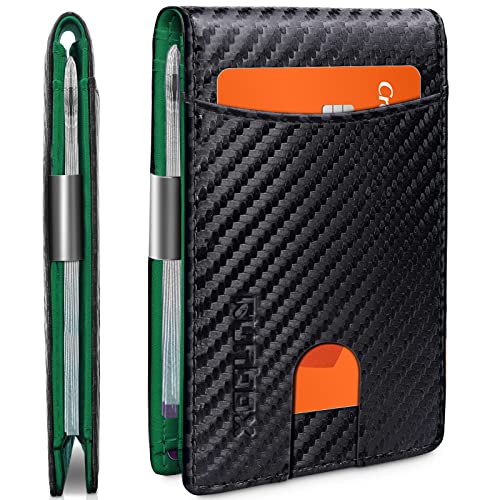 RUNBOX Money Clip Slim Wallets for Men RFID Blocking 11 Card Holder Minimalist Small Leather Bifold Men's Front Pocket Wallet Gift Box - Image 1