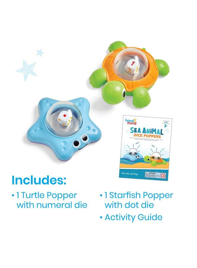 hand2mind Sea Animals Dice Poppers Math Dice Popper Game Replacement Dice Roller Dice Games For Kids Board Game Accessories Family Game Night Kids Travel Activity Fun Classroom Games (Set Of 2) - Image 3