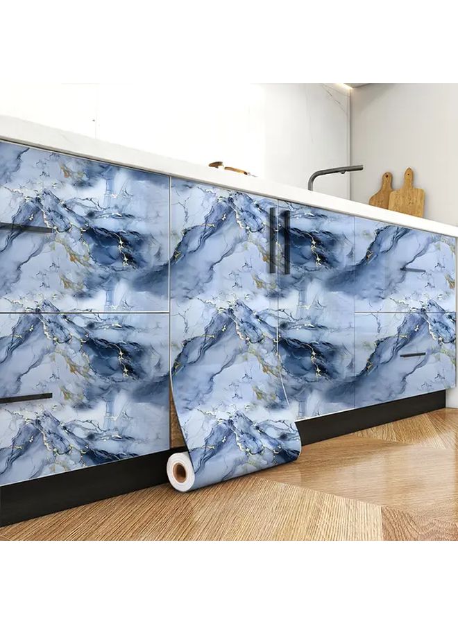 1 Roll Extra Wide 15.75 Inch Self-Adhesive Marble Stickers Luxurious Marble Texture with Golden Veins Heat Resistant Vinyl Film Night Demon Gilding Color for Kitchen Countertop Bathroom Living Room TV Background Wall Cabinet Sink - Image 2