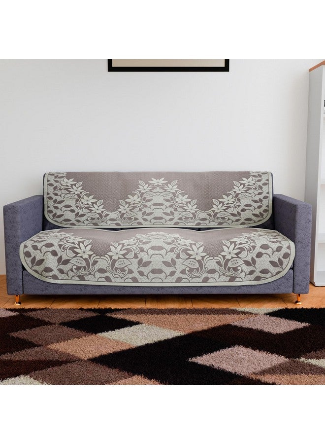 Kuber Industries Sofa Cover | 3-Seater Sofa Cover | Cotton Sofa Slip Cover | Sofa Cover for Living Room | Flower-Long Sheet Sofa Cover | Maroon - Image 1