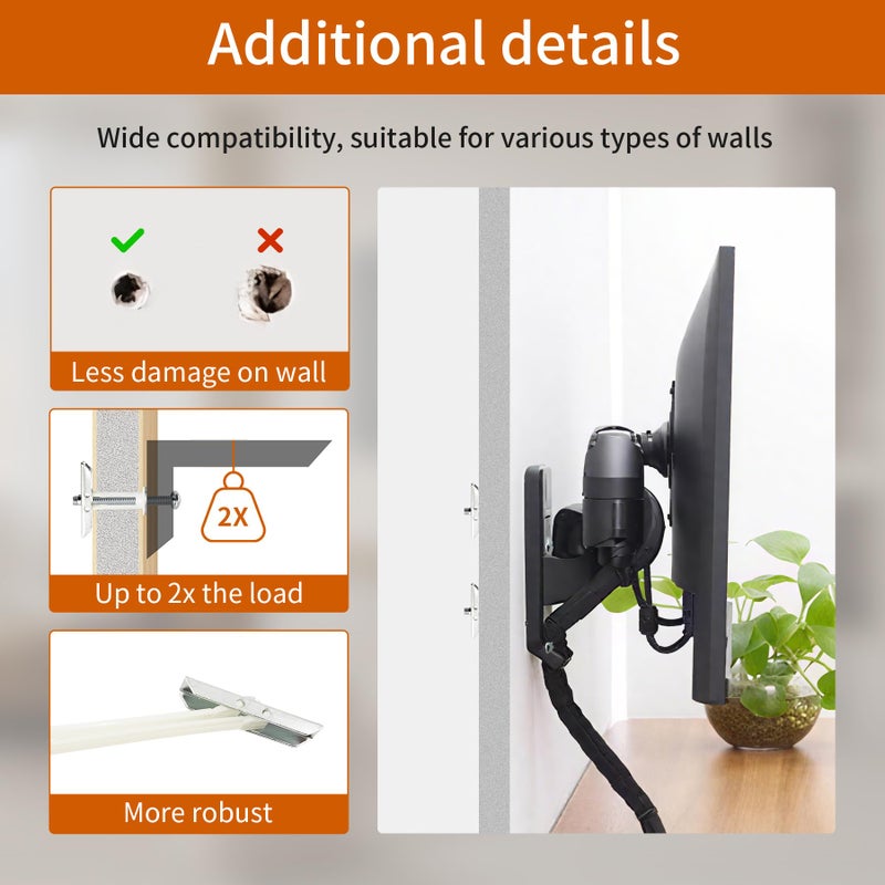 ALLCLEAN Drywall Anchor with Included Bolts and Washers for 1/4â€-20,Toggle Bolt,Heavy Duty Hollow Drywall Anchors for TV Mounting Kit, Hollow-Wall Anchors Screws Kit That Hold 270 Lbs-12PCS - Image 3