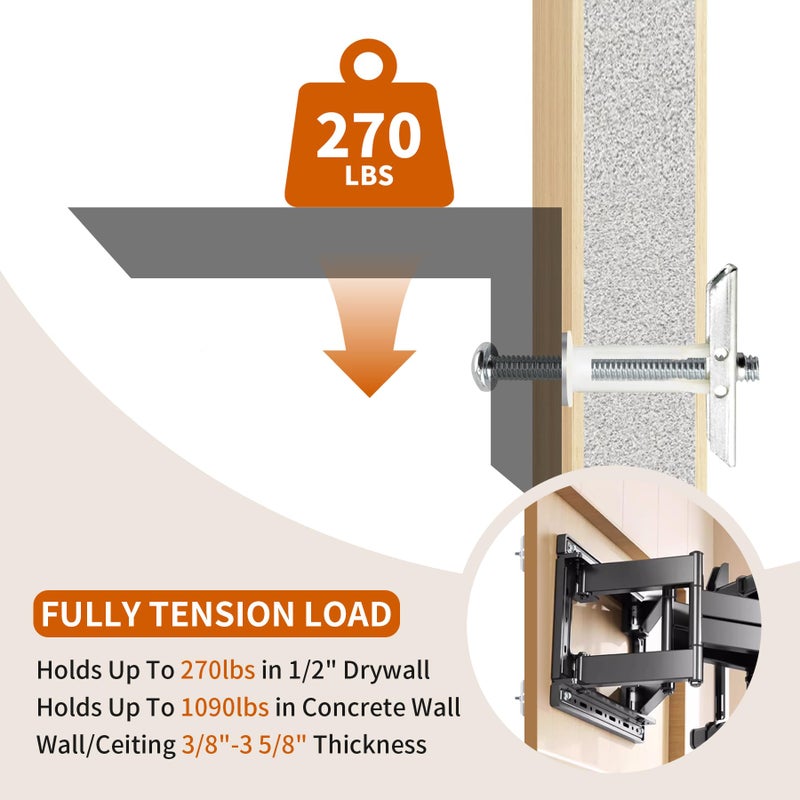 ALLCLEAN Drywall Anchor with Included Bolts and Washers for 1/4â€-20,Toggle Bolt,Heavy Duty Hollow Drywall Anchors for TV Mounting Kit, Hollow-Wall Anchors Screws Kit That Hold 270 Lbs-12PCS - Image 4