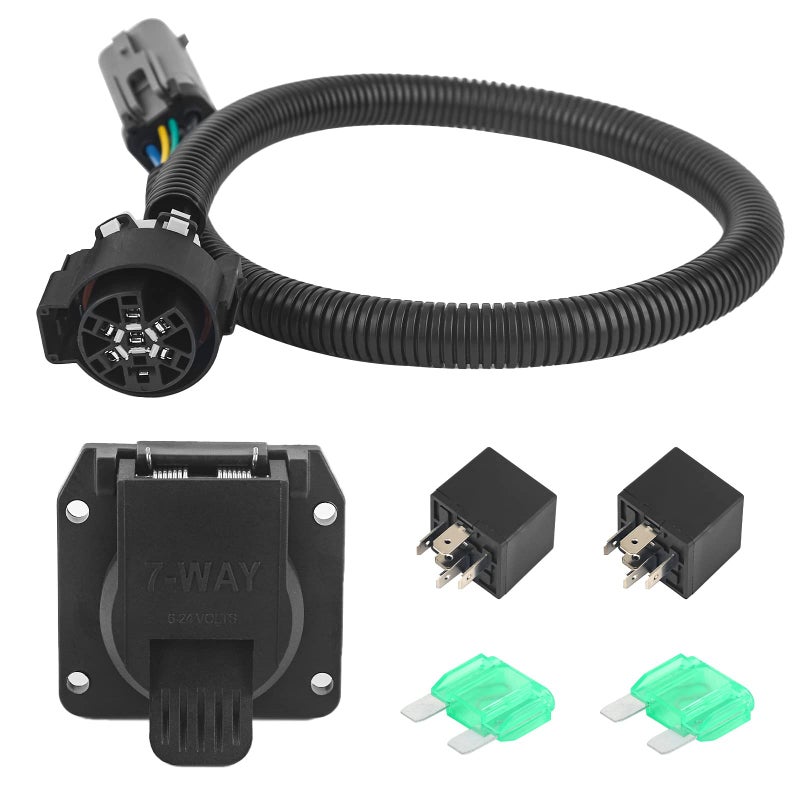 55243 7Pin VehicleSide Custom RV Blade Trailer Wiring Harness with Connector for Truck Bed Fit for Ford F250 F350 F450 F550 Super Duty