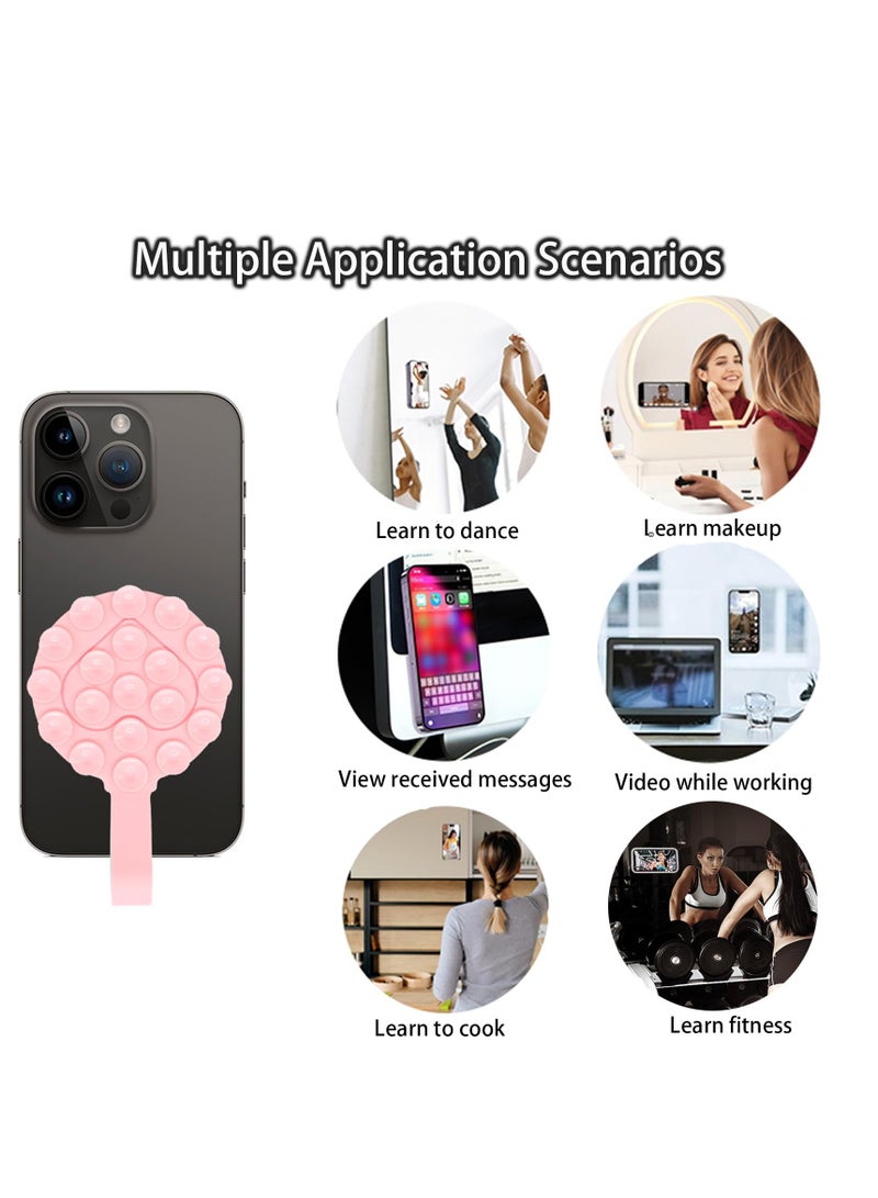 Excefore 3 Pack Silicone Suction Cup Phone Mount, Double Sided Love Phone Mount, Non-Slip Self-Adhesive Cell Phone Suction Bracket, Suitable TikTok Creator, Videos, Selfies - Image 5