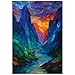 Ulord Great Jigsaw Puzzles for Adults 300 Pieces Stained Glass Mountain Puzzles for Adults Toys Gift Family Decoration Kids Puzzle - Image 2